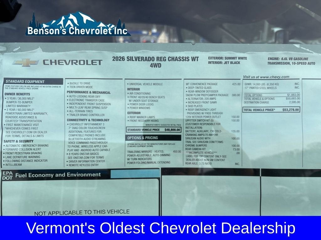 2026 Chevrolet Silverado 3500 HD Chassis Cab Work Truck