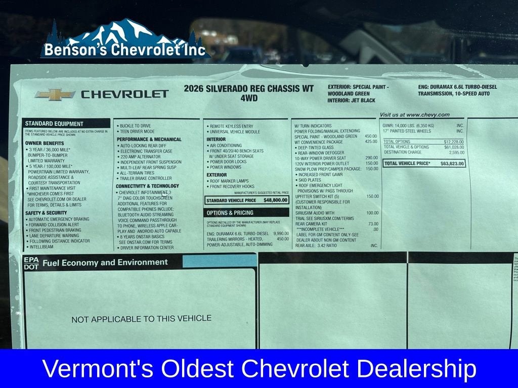 2026 Chevrolet Silverado 3500 HD Chassis Cab Work Truck